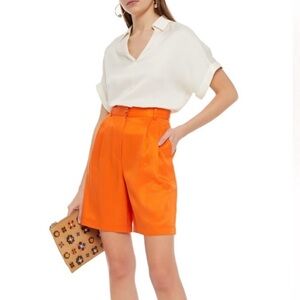 MAJE Orange satin/silk shorts